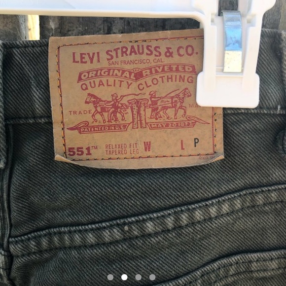 High Waist Vintage Olive Green Levi’s - Picture 4 of 4